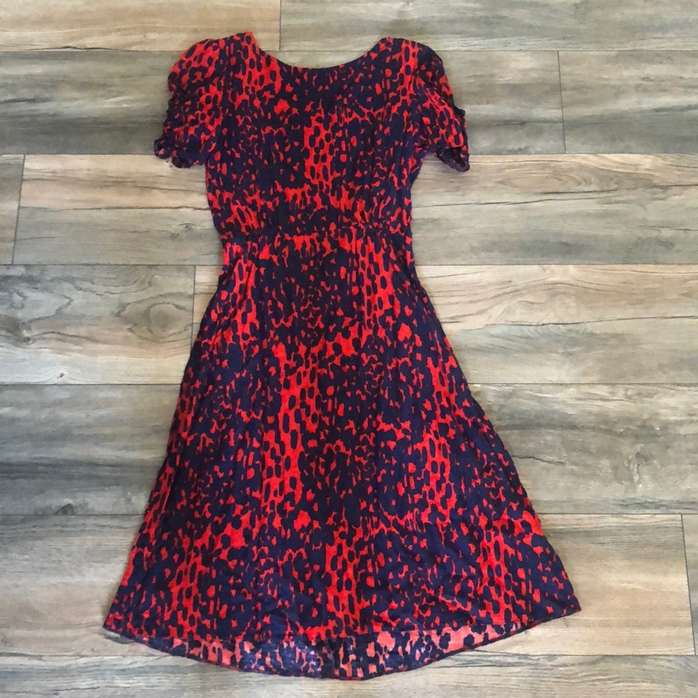 ASOS Red and Blue print dress